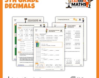5th Grade Decimals Worksheets with Answers | 5th Grade Math Practice Printables for Classroom and Home Learning | CCSS Aligned Math