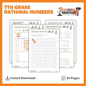 7th Grade Rational Numbers Worksheets with Answers | Printable Math Practice Sheets for Classroom & Home Learning | CCSS Aligned Math