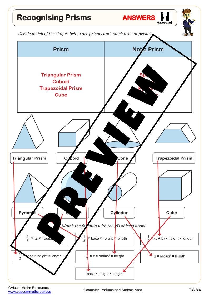 7th Grade Volume and Surface Area Printable Math Worksheets With ...