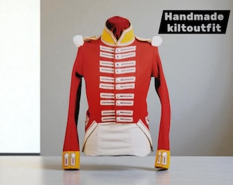 Red Wool British Redcoat Tailcoat: 18th Century Reenactment Costume