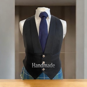 Scottish Highland Formal Wear Prince Charlie Vest with 3 Front Buttons – Traditional