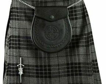 Men's Grey Watch Tartan Kilt Set: Scottish Highland Wedding