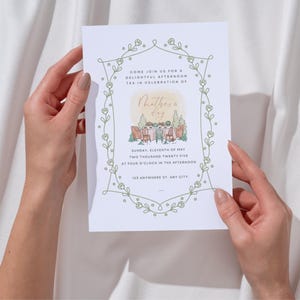 Bearbeitbare Muttertag Laden Vorlage Grün | Afternoon Tea Party Einladungen Digital + Muttertagsmenü, Muttertagsgrußkarte |Printable