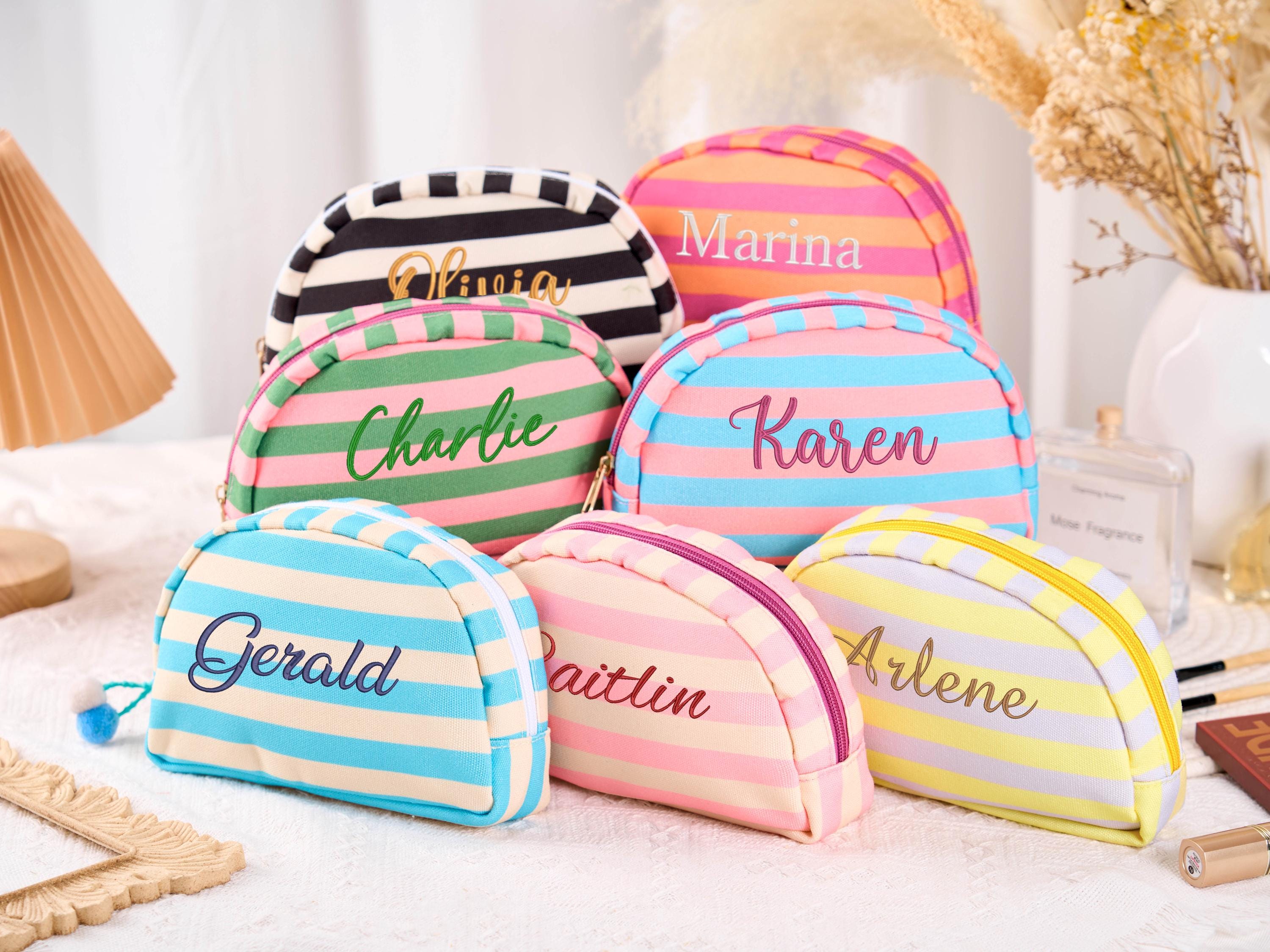 Personalized Makeup Bag Cosmetic Bag,Monogrammed Toiletry Bag,Canvas Makeup Bag,Bridesmaid Makeup Bag,Bridesmaid Gifts,Bridal Party Gifts