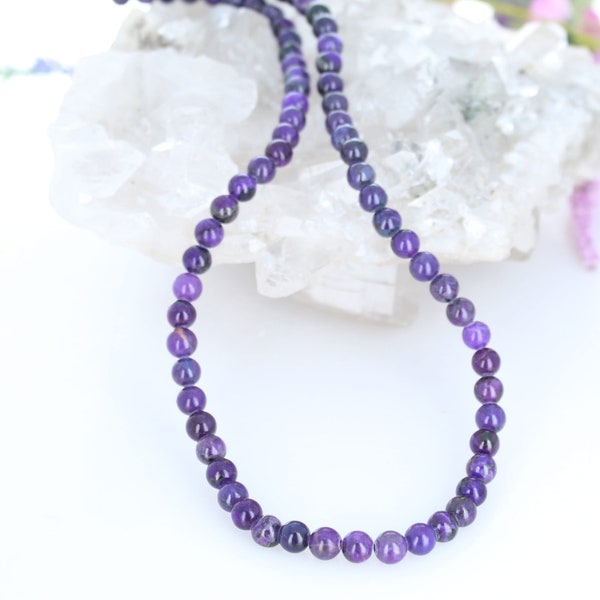 Stunning Genuine African Purple Sugilite Round Beads 6mm 16"