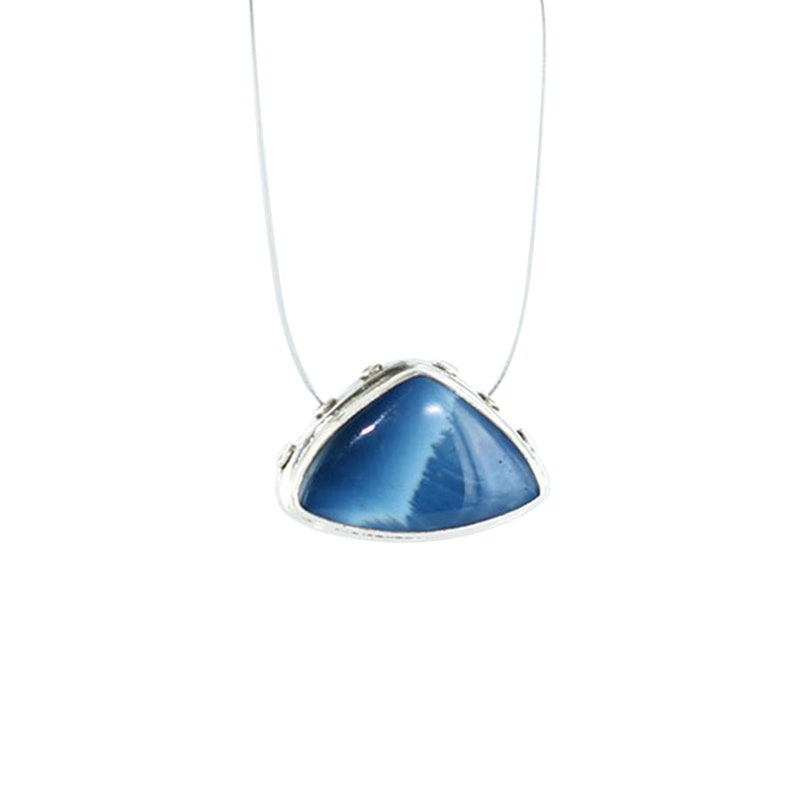 BLUE OWYHEE OPAL Spacer Bead Pendant Sterling Silver