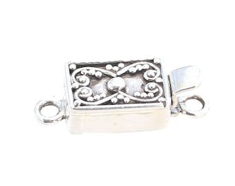 Bali Style Sterling Silver Clasp Handmade Without Gemstone