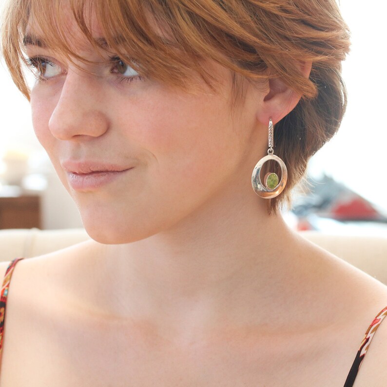 Australian Gaspeite Earrings Elegant Hoops Southwest
