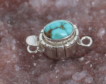 AAA Blue Carico Lake Turquoise Sterling Clasp Southwestern Style