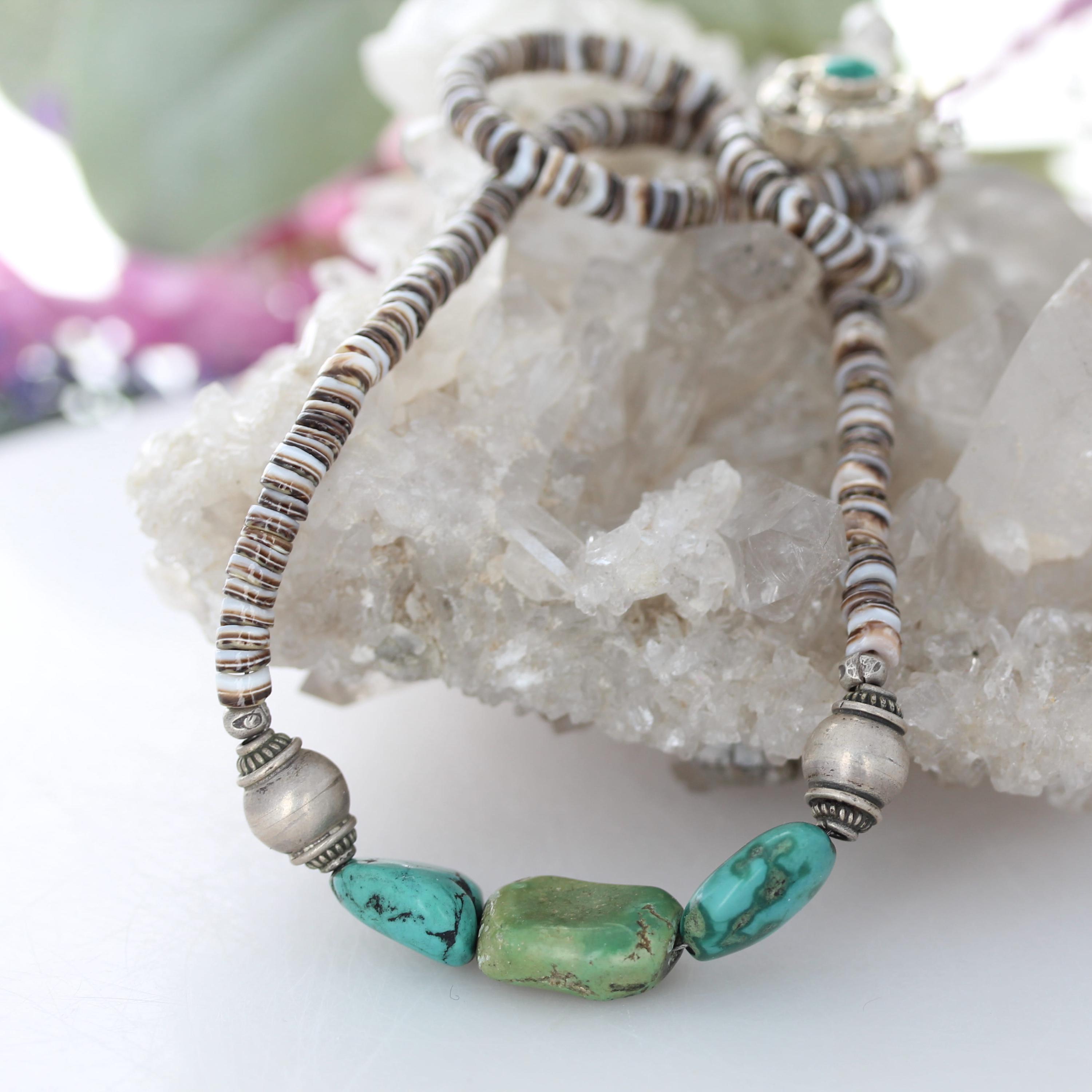 Antique TIBETAN TURQUOISE and CORAL Necklace 19