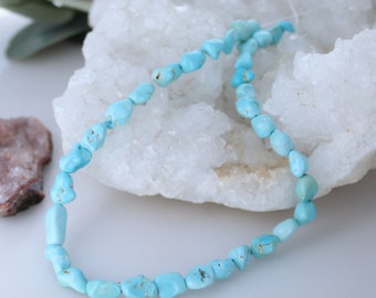 Rare LONE MOUNTAIN TURQUOISE Beads 9-14x10mm Sky Blue 16"