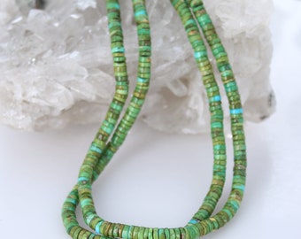 Sonoran Gold Turquoise Beads Lime Green 5.5mm Heshi 16"