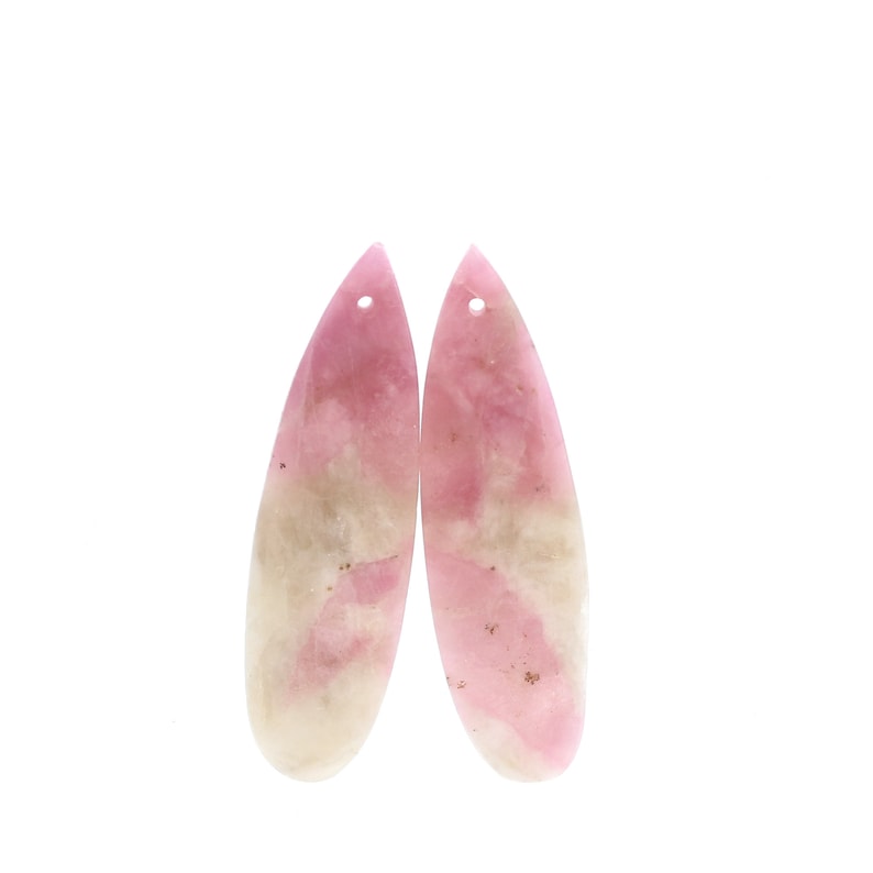 PINK TOURMALINE Earring Components Teardrop Beads #2