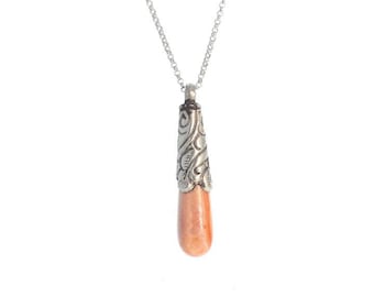SPINY OYSTER Teardrop Pendant Sterling Floral Design