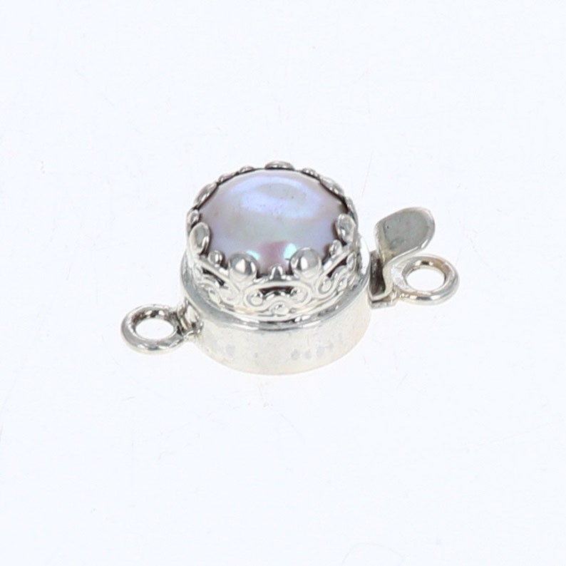 Pink Coin Pearl Clasp Sterling Silver 10mm