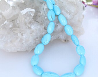 Exquisite Sky Blue Nacozari Turquoise Beads Ovals 13-21mm 16"