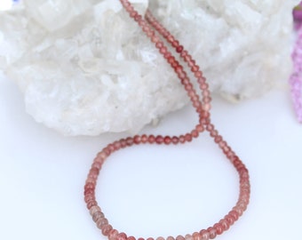 AAA Oregon Sunstone Rondelle Beads 3.5-4.8mm 16" Deep Reds
