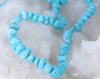 Sleeping Beauty Turquoise Beads 6-11mm Rounded Nuggets