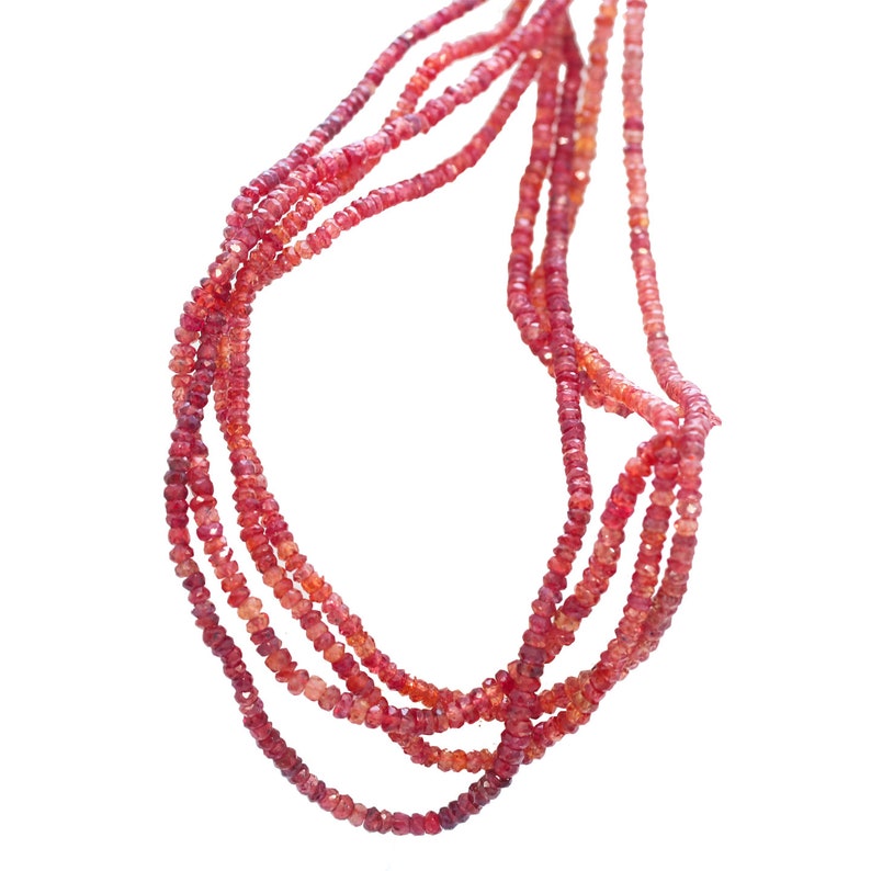 PADPARADSHA SAPPHIRE BEADS Rondelles 2.7-3.5mm Cherry Red 17