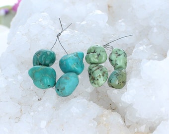 Mint Green and Aqua Turquoise Beads Nuggets