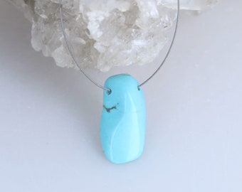 Sculpted Sleeping Beauty Turquoise Pendant Component 22x11mm