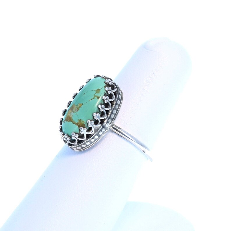 Green ARMENIAN TURQUOISE Ring Sterling Size 6