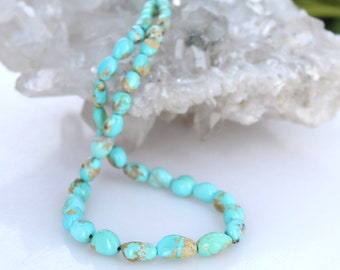 Sonoran Gold Turquoise Beads Bright Blue 6-10mm 16"