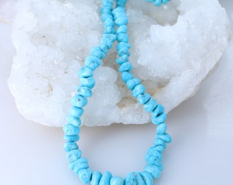 Sleeping Beauty Turquoise Beads 5-10mm Rounded Nuggets