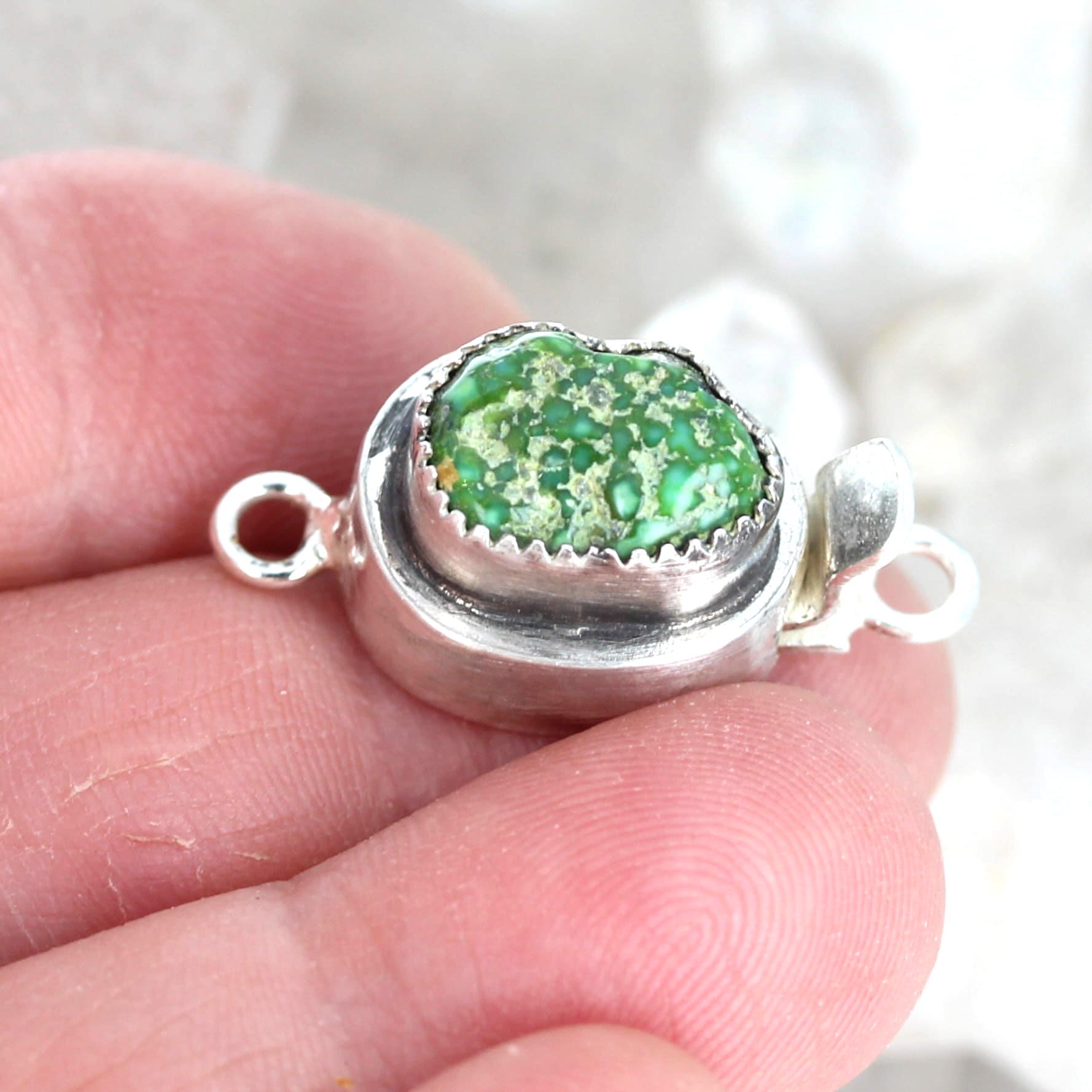 Green Sonoran Gold Turquoise Clasp Sterling Southwestern Large - Etsy