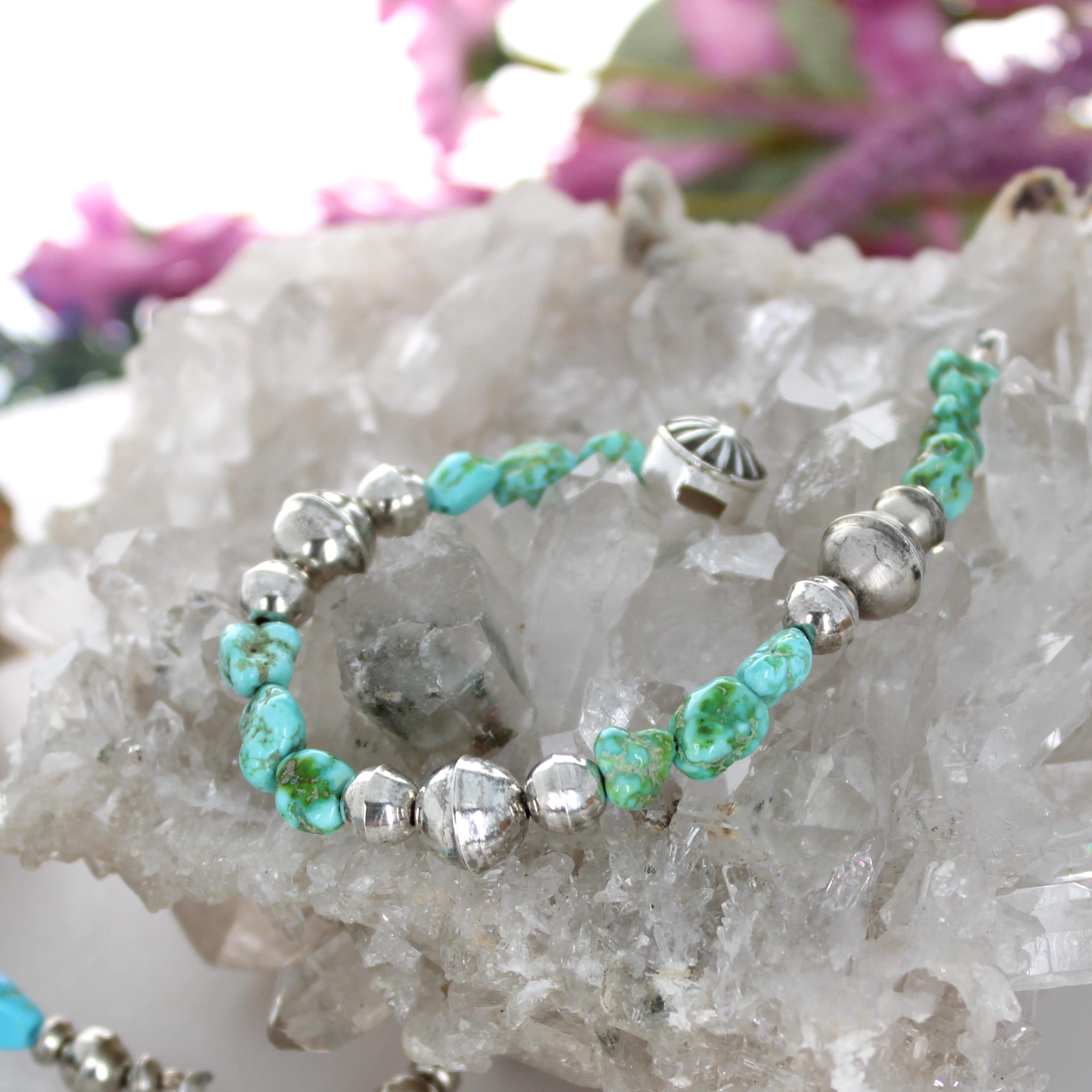 Sky Blue Green Sonoran Gold Turquoise Bracelet Bench Made Sterling