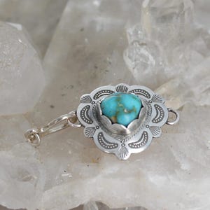Sonoran Gold Turquoise Clasp Sterling Heart Shaped Southwest Hook