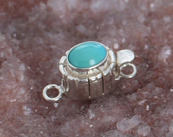 Sleeping Beauty Turquoise Clasp Oval 10X8mm Southwestern Design