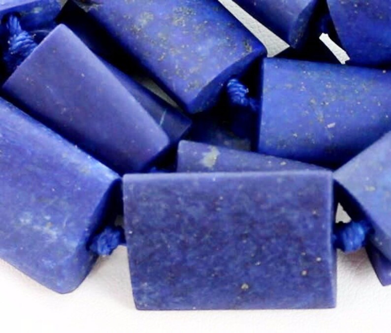 MATTE FINISH LAPIS Beads Flat Barrel 16