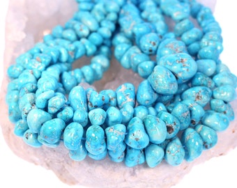 Sleeping Beauty Turquoise Beads Large Nuggets 7-18mm