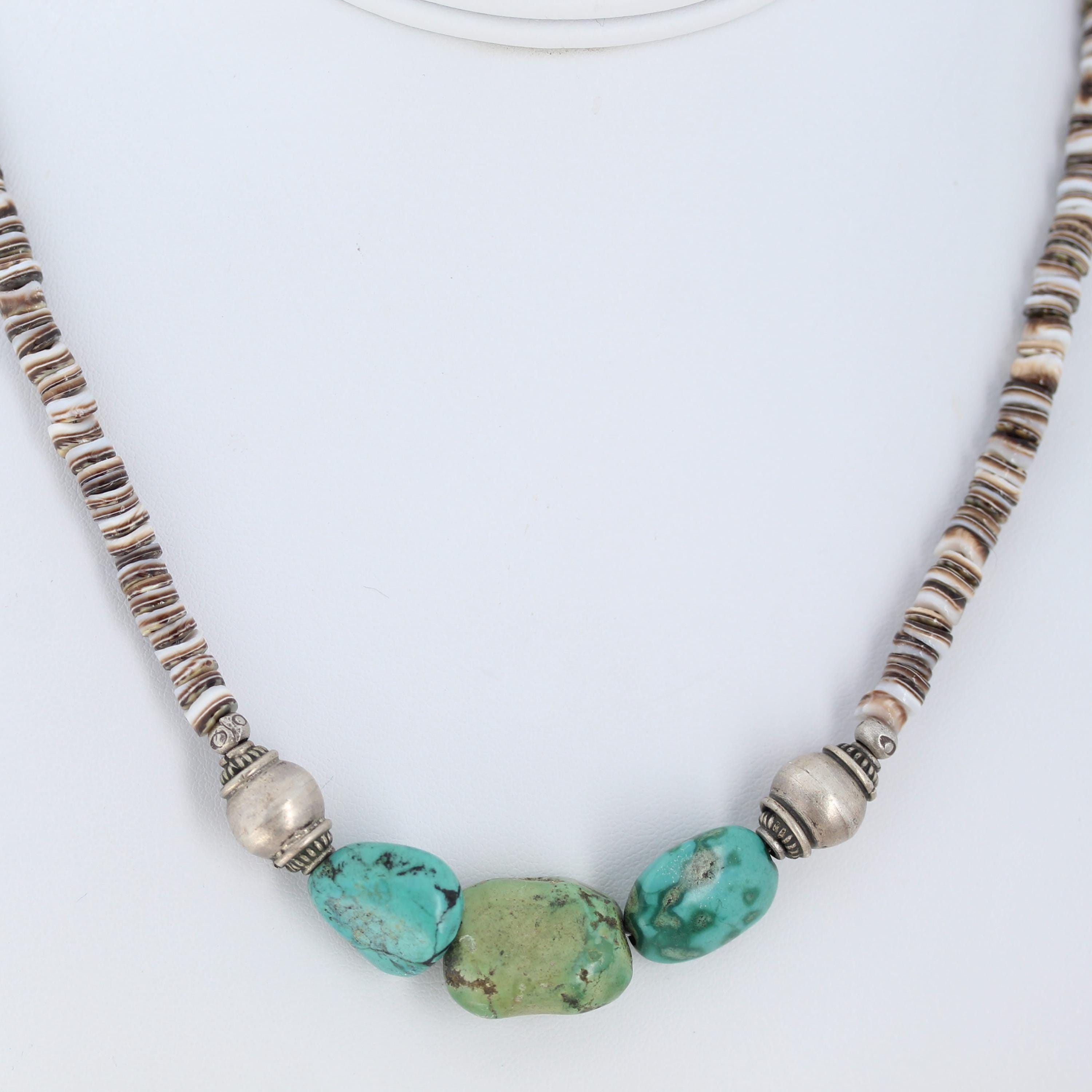 Antique TIBETAN TURQUOISE and CORAL Necklace 19