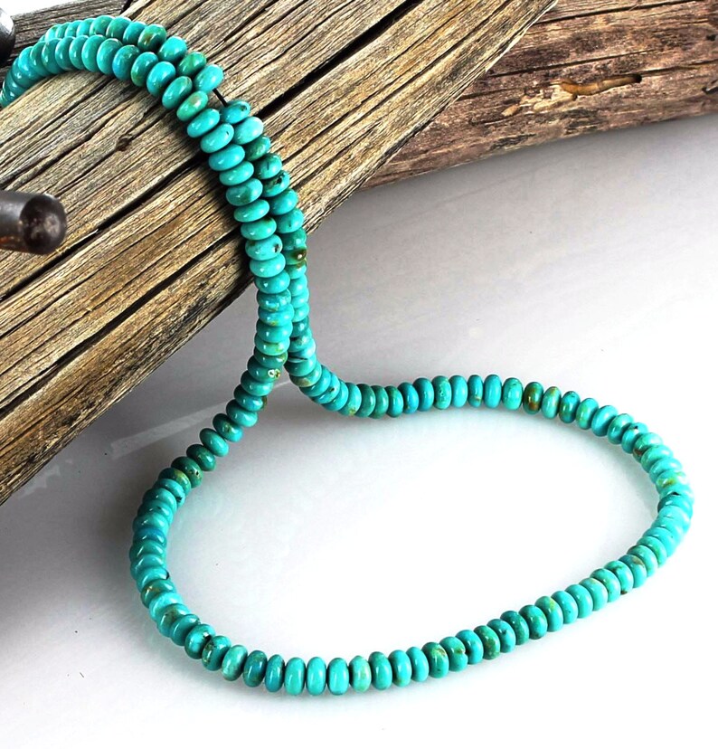 FOX MINE TURQUOISE Beads Rondelles Light Teal 5mm