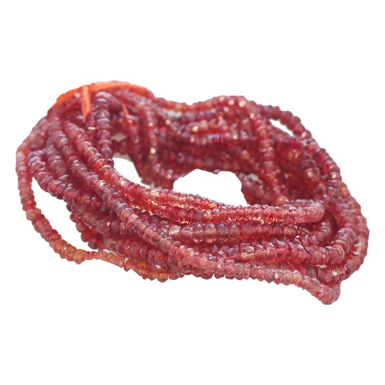 PADPARADSHA SAPPHIRE BEADS Rondelles 2.7-3.5mm Cherry Red 17