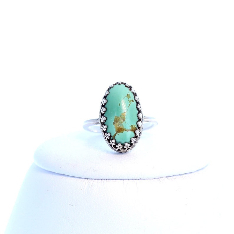 Green ARMENIAN TURQUOISE Ring Sterling Size 6