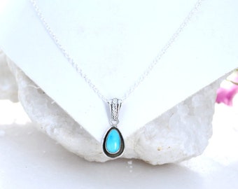 Blue Sonoran Rose Turquoise Centerpiece Pendant Sterling Silver #2