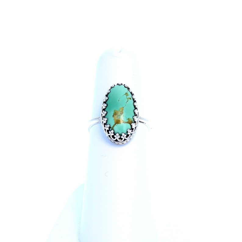 Green ARMENIAN TURQUOISE Ring Sterling Size 6