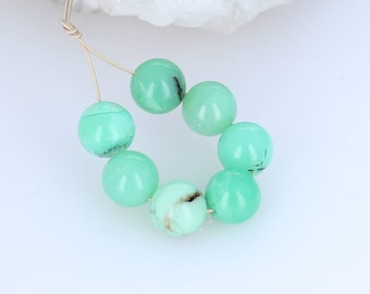 CHRYSOPRASE KRALEN Rond Mintgroen Melkglas 8mm