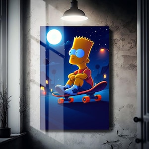 Bart Simpson Metal Poster – Simpsons Metal Wall Art, Simpsons Wall Decor, Cool Simpsons Fan Gift, Simpson Metal Sign, Birthday Gift