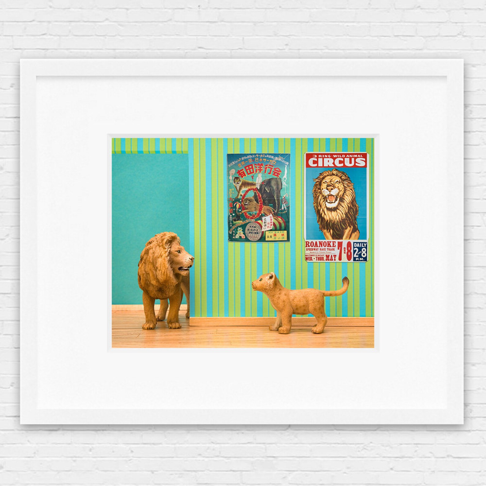 2 FOR 1 SALE Lion Art Print Vintage Circus Posters Bright | Etsy