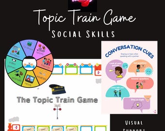 Thema Zug Spiel | Beibringen von Konversationsfähigkeiten, um beim Thema zu bleiben | Soziale Fähigkeiten | PDF-Datei