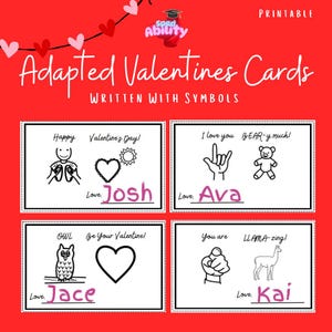 Angepasste Valentinstagskarten für Studenten - Symbolierte & Punny Karten für soziale Fähigkeiten und Kommunikation | Bereit zum Ausmalen