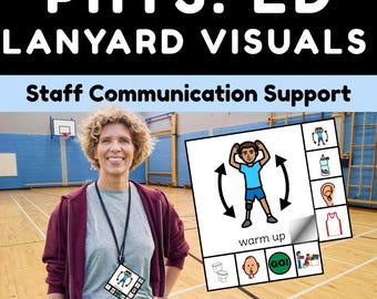 Gym & Recreation Picture Symbols for Lanyard | Portable Communication On The Go | Physical Education and Camp