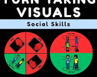 Turn Taking Visuals | Social Skills Materials | 2 & 4 Players with Symbols | PDF