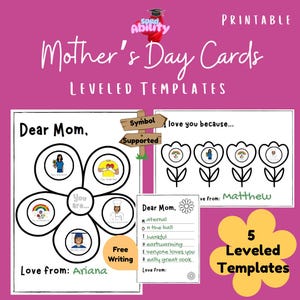 Création de cartes pour la fête des mères | Symbole pris en charge | nivelé pour un enseignement différencié | Jardin d'enfants ou éducation spécialisée | PDF faible préparation