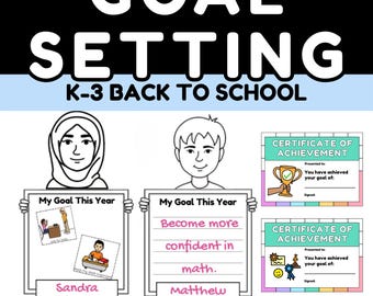 Simple Goal Setting for Back to School | Templates & Student Certificates | Inclusive for All Ages | Symbolated and Writing Options | PDF