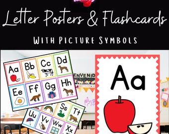 Alphabet Posters & Flashcards for Classroom | Letter Recognition | Kindergarten | Special Ed | PDF